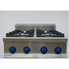 Cucina Professionale a Gas 4 Fuochi Top da Banco prof. cm 70